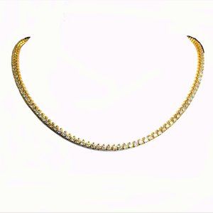 Round Cut Diamonds on 14K YG 16" Tennis Necklace